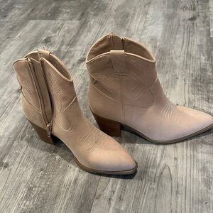 Stylish Pink/Nude Cowboy style Ankle Boots for Women